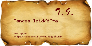 Tancsa Izidóra névjegykártya